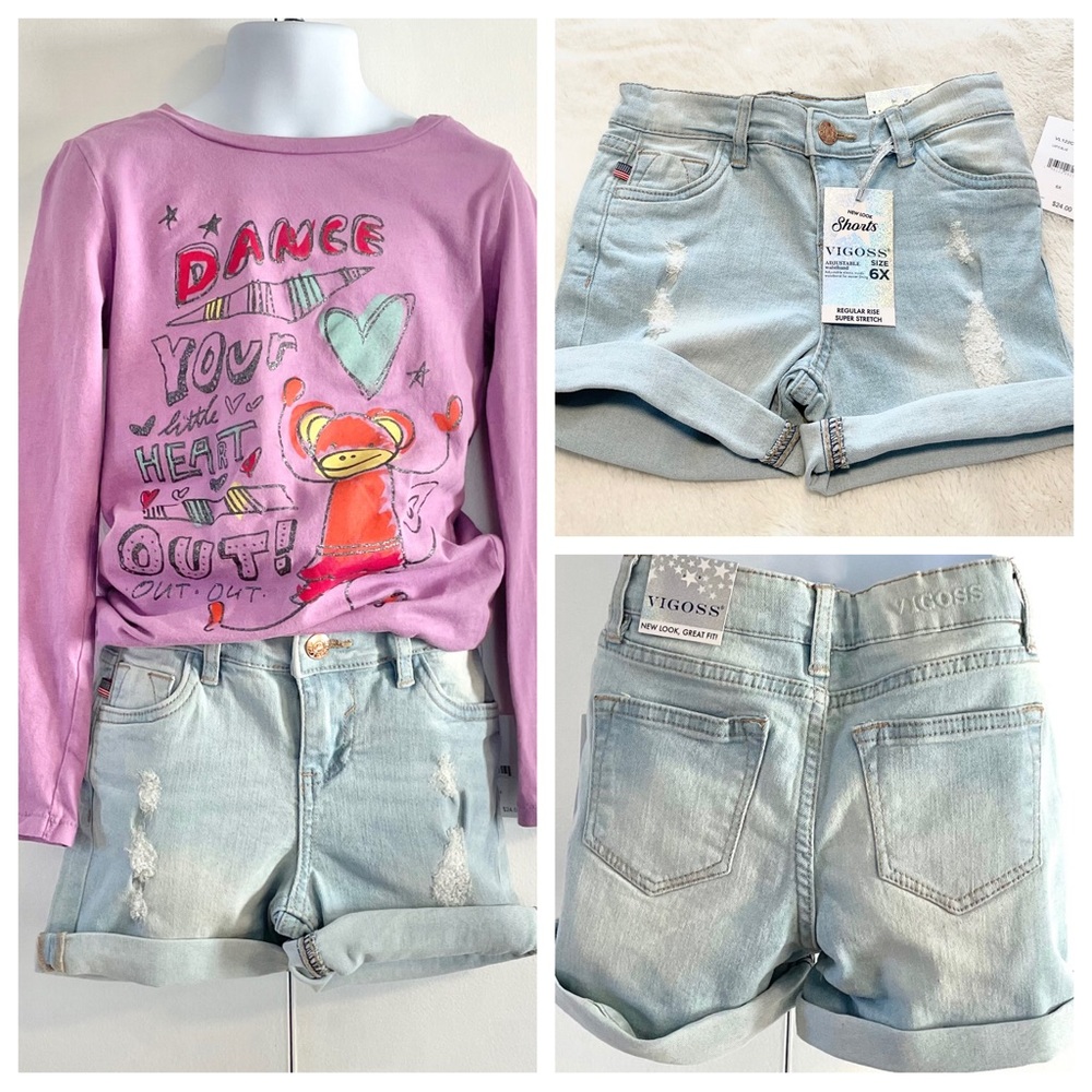 NWT Girl’s Vigoss Distressed Denim Shorts